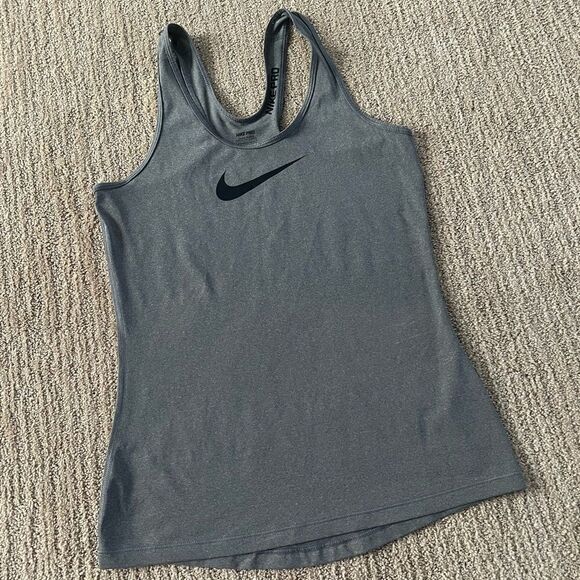 Nike Grey Logo Dri-fit Workout Tank Top - Picture 2 of 8
